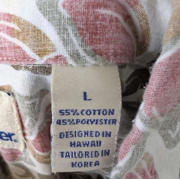 💘 REYN SPOONER Hawaiian Fruits Short Sleeves Button Up Aloha Shirt Size L - Picture 4 of 5